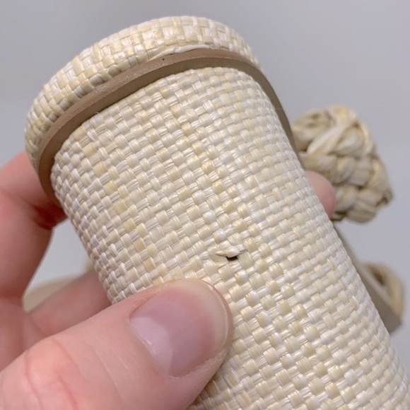 Nicole Miller Woven Straw Block Heeled Square Toe Sandals    NWOT - Picture 14 of 16